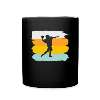 American football retro - Tasse einfarbig - Schwarz - Vorne