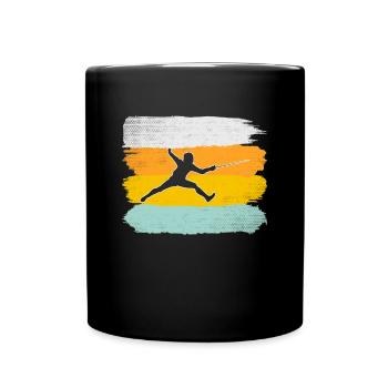 Fechten Retro - Tasse einfarbig - Schwarz - Vorne