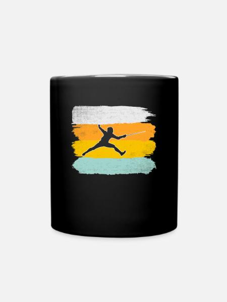 Fechten Retro - Tasse einfarbig - Schwarz