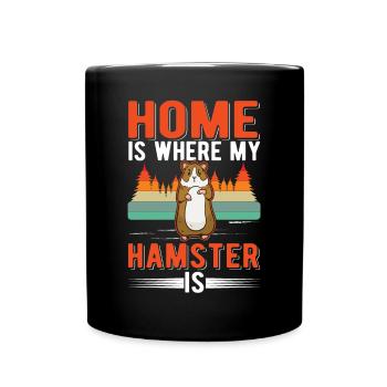 Zuhause ist wo mein Hamster ist Hamsterrad - Tasse einfarbig - Schwarz - Vorne