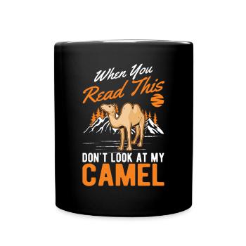 Kamel Geschenk Dromedar Camel Großkamel - Tasse einfarbig - Schwarz - Vorne