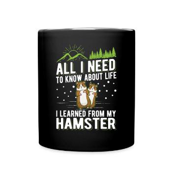 Hamster Gift Hamster Wheel Golden Hamster - Full Colour Mug - black - Front