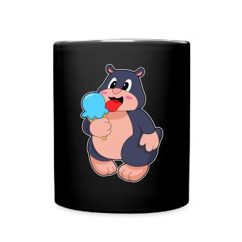 Maulwurf Waffeleis - Tasse einfarbig - Schwarz - Vorne