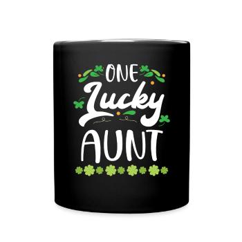 Eine glückliche Tante Irish Shenanigan St. Patricks Day - Tasse einfarbig - Schwarz - Vorne