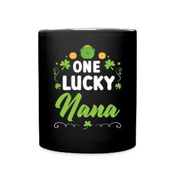 Ein glücklicher Nana Oma Granny St. Patricks Tag - Tasse einfarbig - Schwarz - Vorne