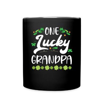 One Lucky Grandpa Irish Grandfather St. Patrick - Full Colour Mug - black - Front
