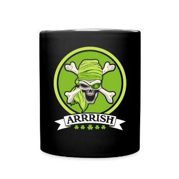 Shenanigan St. Patricks Day Irish Pirate Shamrock - Mug uni - noir - Devant