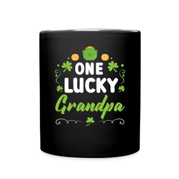 One Lucky Grandpa Irish Grandfather St. Patrick - Full Colour Mug - black - Front