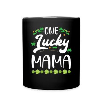 Eine glückliche Mama Irische Mama Mutter St. Patricks Tag - Tasse einfarbig - Schwarz - Vorne