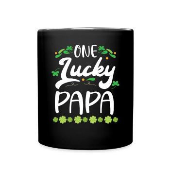 Un papa chanceux papa irlandais, le père de la Saint-Patrick - Mug uni - noir - Devant