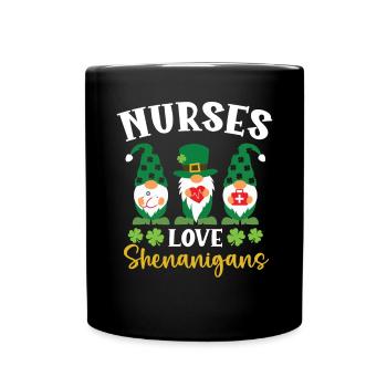 Les infirmières adorent les manigances de la Saint-Patrick irlandaise - Mug uni - noir - Devant