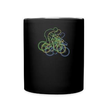 Bicycle Accessories Cyclist Motif - Full Colour Mug - black - Front
