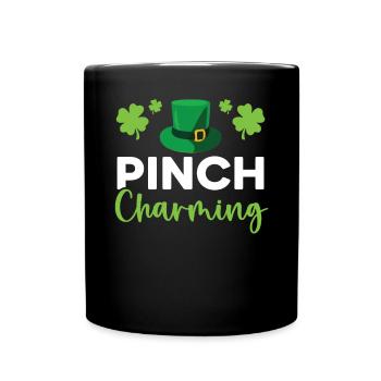 Pinch Charming Shamrock St. Patricks Day Irish - Full Colour Mug - black - Front