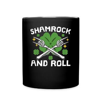 Shamrock And Roll St. Patricks Day Irish Pride - Full Colour Mug - black - Front