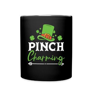 Pinch Charming Shamrock St. Patricks Day Irish - Full Colour Mug - black - Front