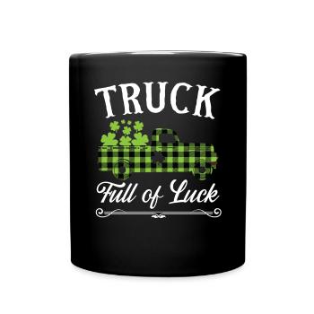 Camion plein de chance Shamrock St. Patricks Day Irish - Mug uni - noir - Devant