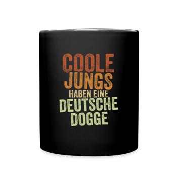 Deutsche Dogge - Tasse einfarbig - Schwarz - Vorne