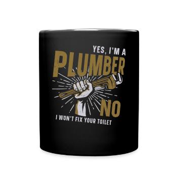 Plombier Plombier Vintage Oui je suis - Mug uni - noir - Devant