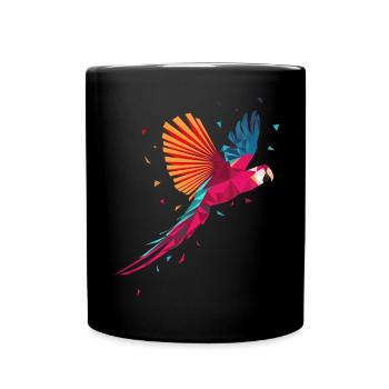 Ara Papagei Geometrischer Vogel Sittich Ornitholog - Tasse einfarbig - Schwarz - Vorne