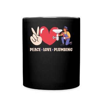Plomberie plombier femme paix amour - Mug uni - noir - Devant