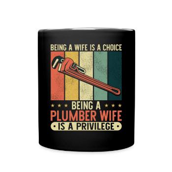 Plomberie Plombier Femme Mari - Mug uni - noir - Devant