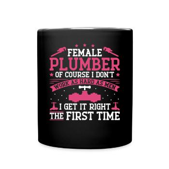 Plumbing Plumber Female Female - Full Colour Mug - black - Front