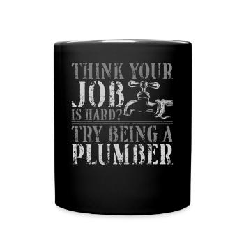 Plumbing Plumber Vintage Think - Tasse einfarbig - Schwarz - Vorne