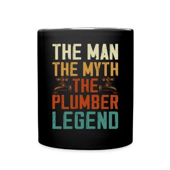 Plumbing Plumber Dad Vintage The - Full Colour Mug - black - Front