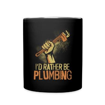 Plumbing Plumber Vintage I'd - Full Colour Mug - black - Front