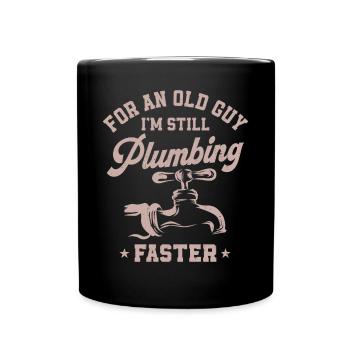 Plumbing Plumber Grandpa Retired - Full Colour Mug - black - Front