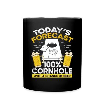 Cornhole et bière - Mug uni - noir - Devant