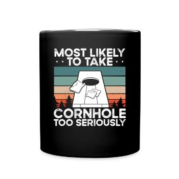 Les plus susceptibles de prendre cornhole - Mug uni - noir - Devant