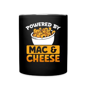 Powered by Mac and cheese - Full Colour Mug - black - Front