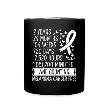 2 Years Melanoma Cancer Free Ribbon Movement - Full Colour Mug - black - Front