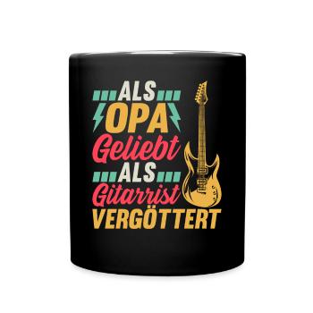 Als Opa Geliebt Als Gitarrist Vergöttert - Gitarr - Tasse einfarbig - Schwarz - Vorne