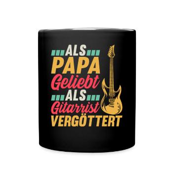 Als Papa Geliebt Als Gitarrist Vergöttert - Gitar - Tasse einfarbig - Schwarz - Vorne