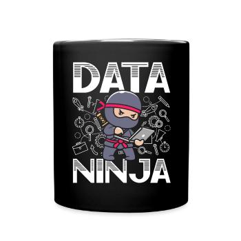 Data Ninja Data Whisperer Data Scientist - Full Colour Mug - black - Front