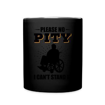 Drôle de lésion de la moelle épinière Coupe transversale du fauteuil roulant - Mug uni - noir - Devant