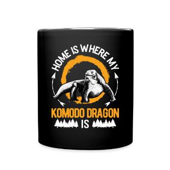 La maison est l’endroit où mon dragon de Komodo est Waran - Mug uni - noir - Devant