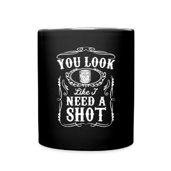 Vintage-Getränke Glas Whiskey trinkend Liebhaber - Tasse einfarbig - Schwarz - Vorne