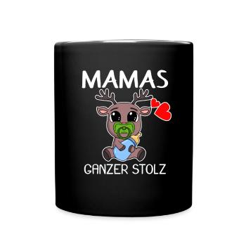 Baby Geburt Schwanger Babyspruch Sprüche - Tasse einfarbig - Schwarz - Vorne