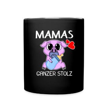 Baby Geburt Schwanger Babyspruch Sprüche - Tasse einfarbig - Schwarz - Vorne