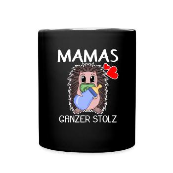 Baby Geburt Schwanger Babyspruch Sprüche - Tasse einfarbig - Schwarz - Vorne