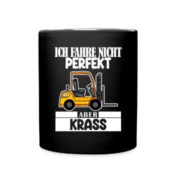 Staplerfahrer Gabelstapler Lager Logistik - Tasse einfarbig - Schwarz - Vorne