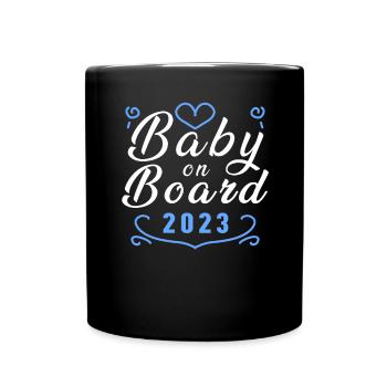 Baby 2023 - Birth Pregnant 2023 Pregnancy - Full Colour Mug - black - Front