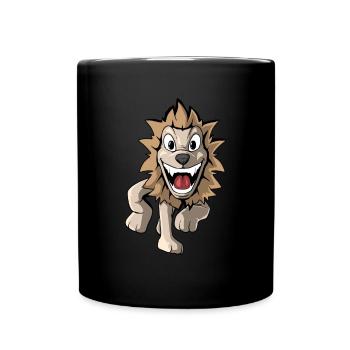 Lion de dessin animé mignon - Mug uni - noir - Devant