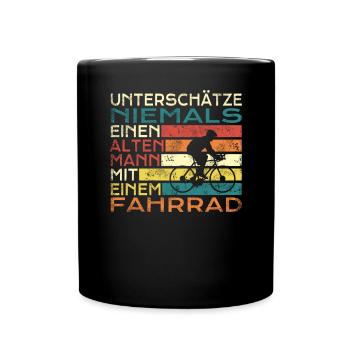 Fahrrad Zubehör Radfahrer Motiv - Tasse einfarbig - Schwarz - Vorne