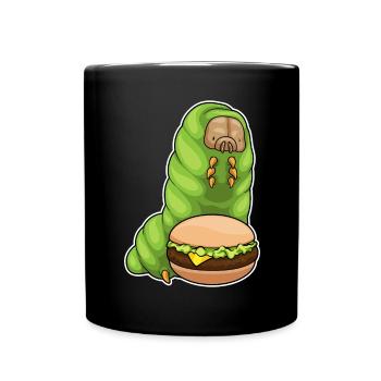 Caterpillar Cheeseburger - Full Colour Mug - black - Front