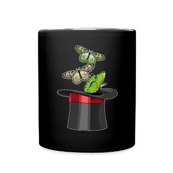 Butterfly Wizard Cylinder - Full Colour Mug - black - Front
