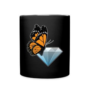Butterfly Diamond - Full Colour Mug - black - Front